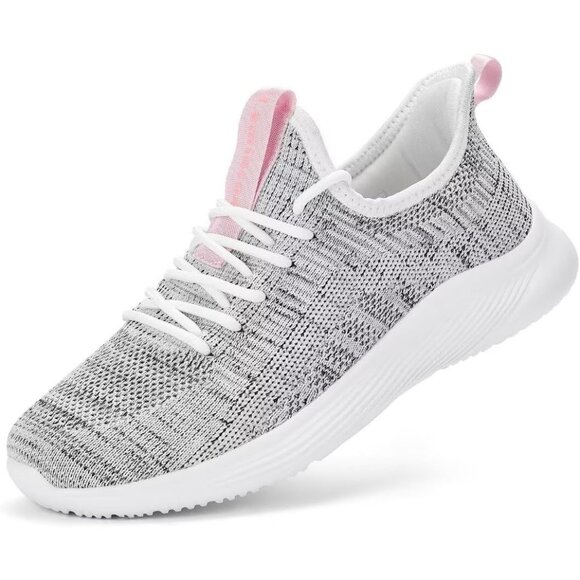 Shoes - Women's Ash White Non Slip Casual Running Lightweight Mesh Fashion Sneakers
